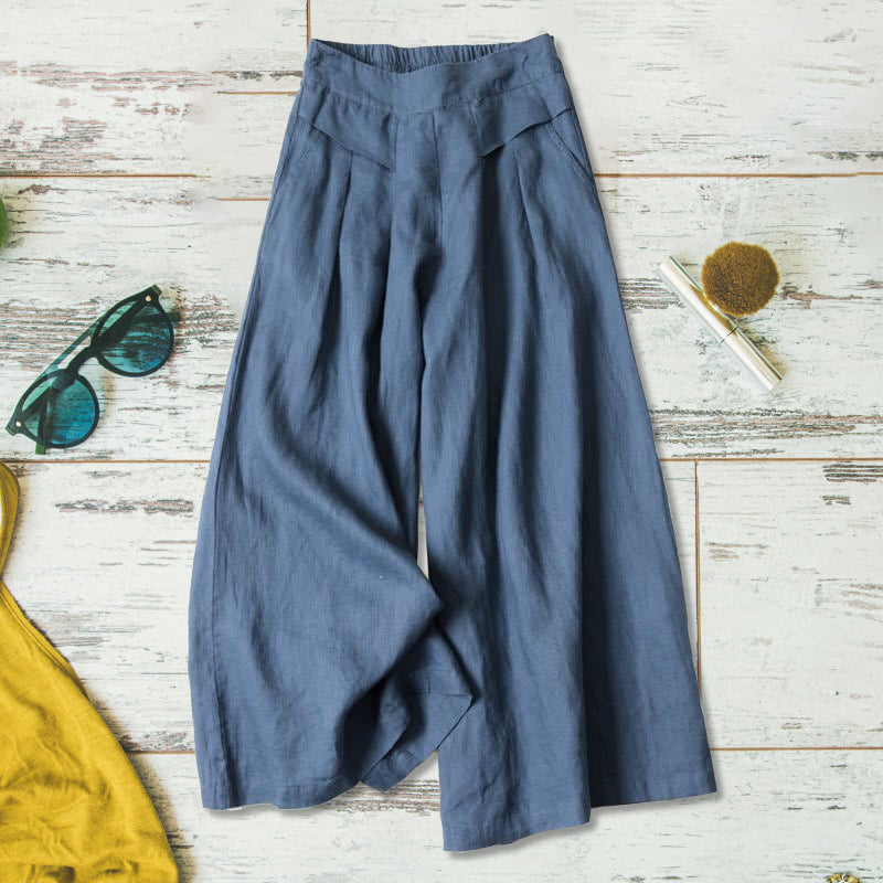 Dames casual losse katoenen linnen wijde pijpen