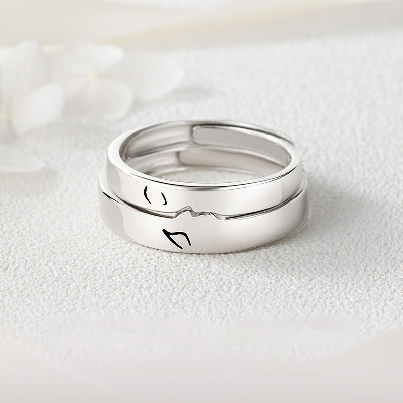 One Kiss Sterling Silver Couple Rings Valentijnsdag Cadeau gids
