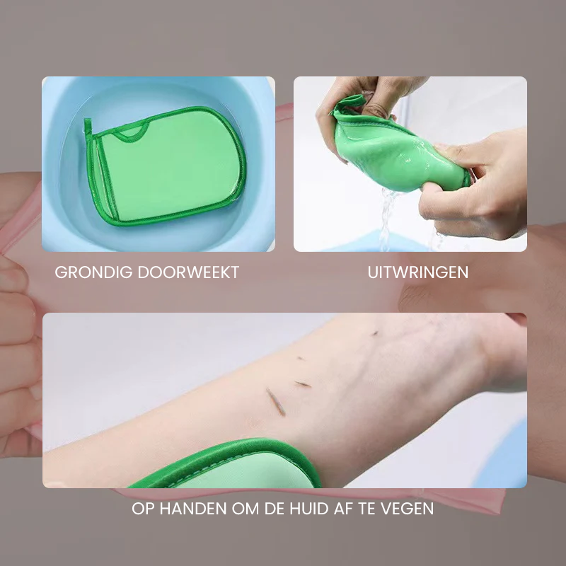 Superzachte exfoliërende badhandschoen