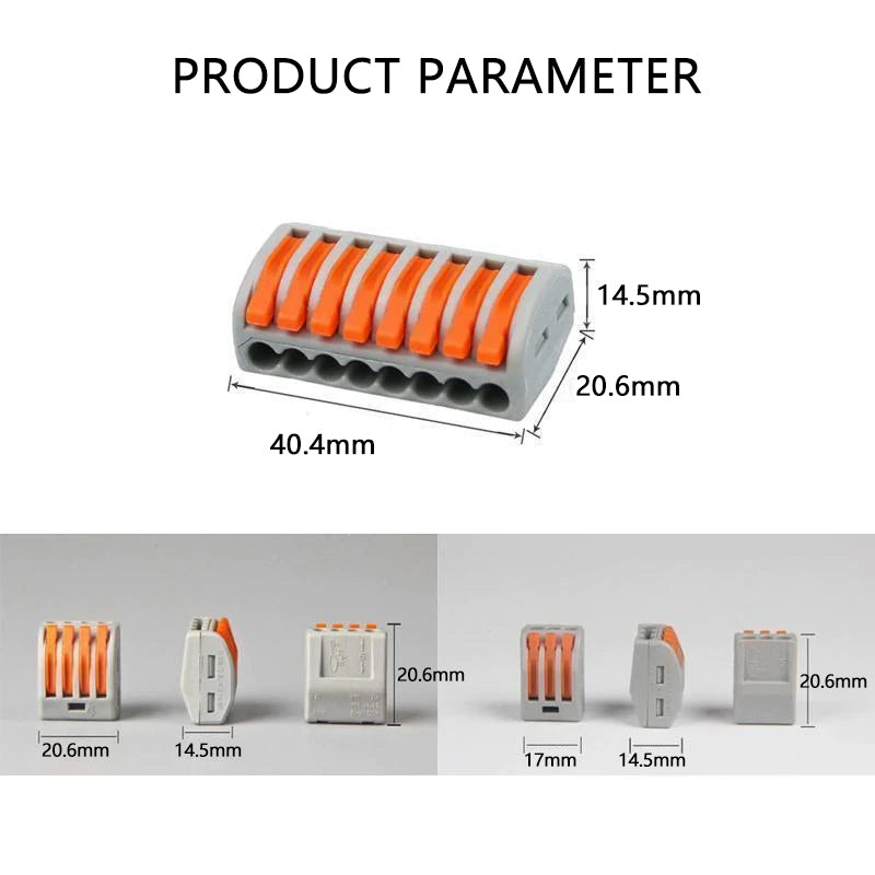 Universeel aansluitblok voor snelle bedrading