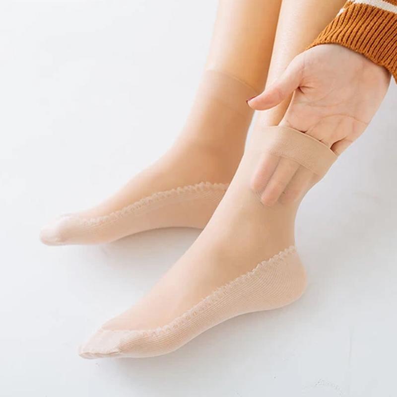 Zijdeachtige antislip katoenen sokken