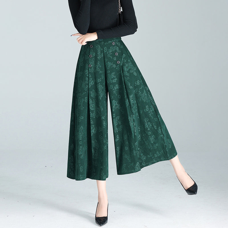 Broek met wijde pijpen en hoge taille