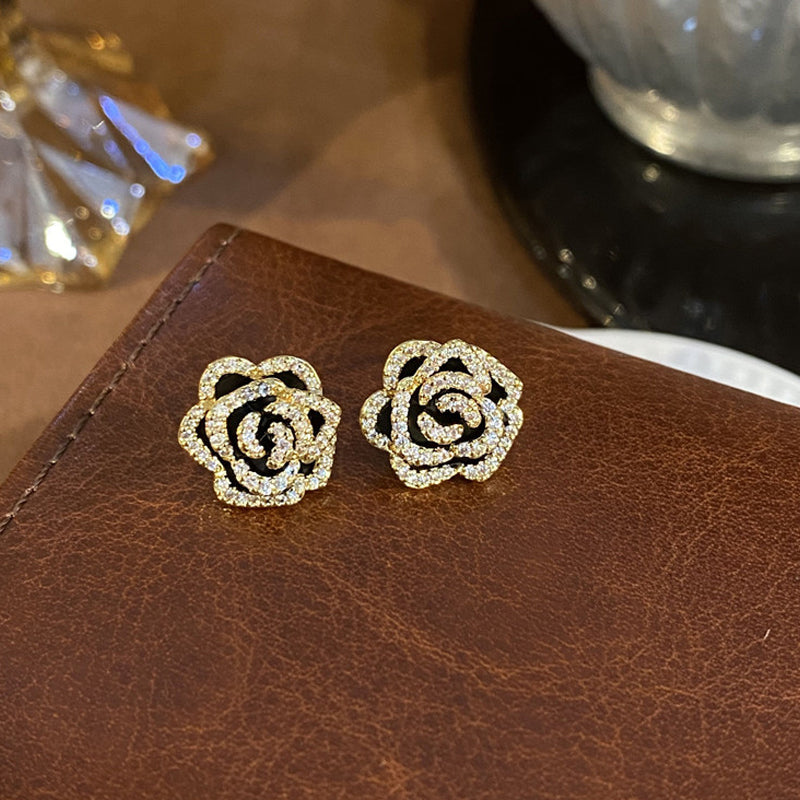 Vintage Elegante Camelia Oorbellen