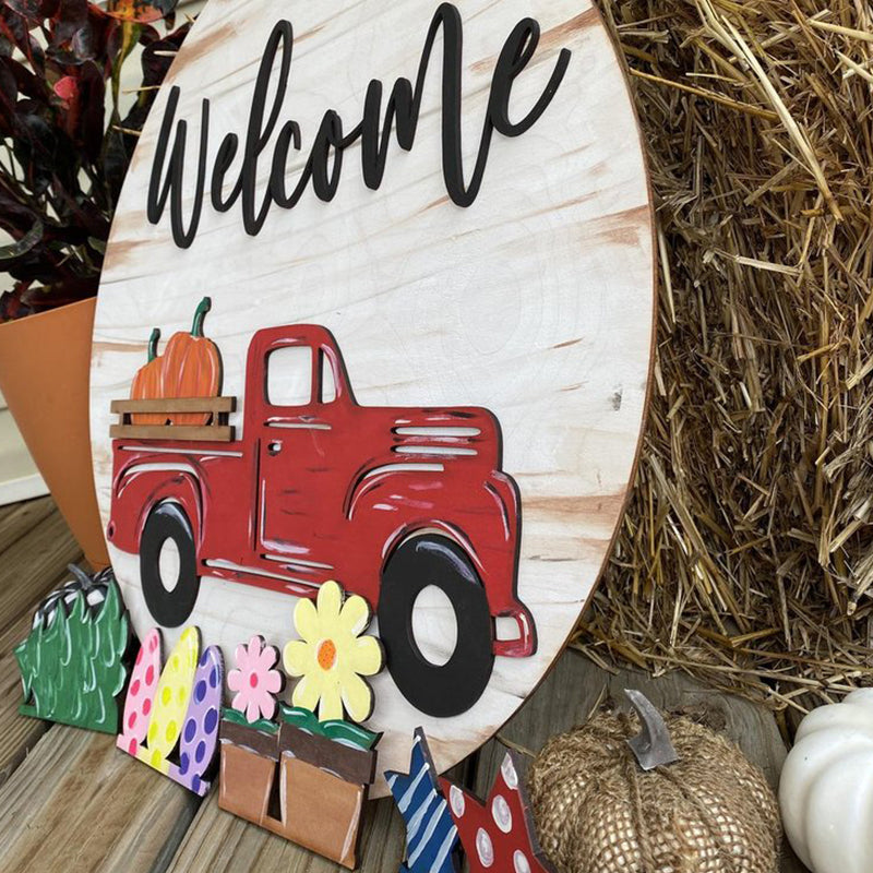 Verwisselbaar vintage welkomst bord