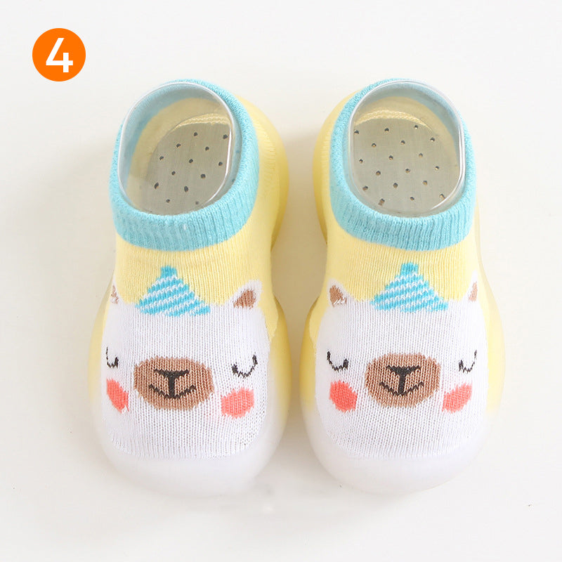 Antislip babyslofjes met dierenpatroon