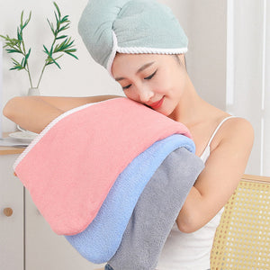 Dubbellaags koraalfluwelen sneldrogende haarkap