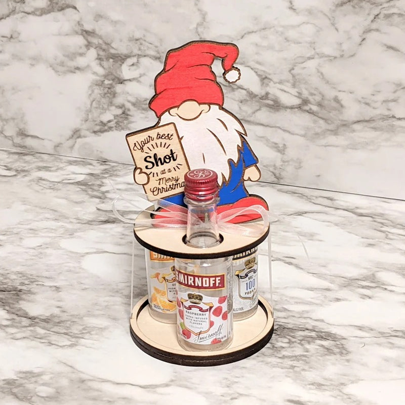 Kerst mini-wijnfleshouder