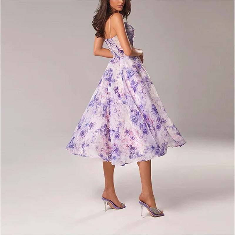 Mouwloze jurk zonder mouwen met print