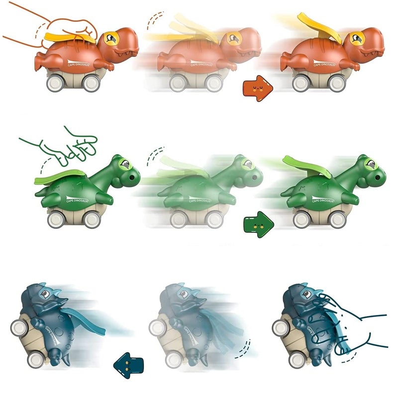 Door een pers aangedreven speelgoeddinosaurusauto