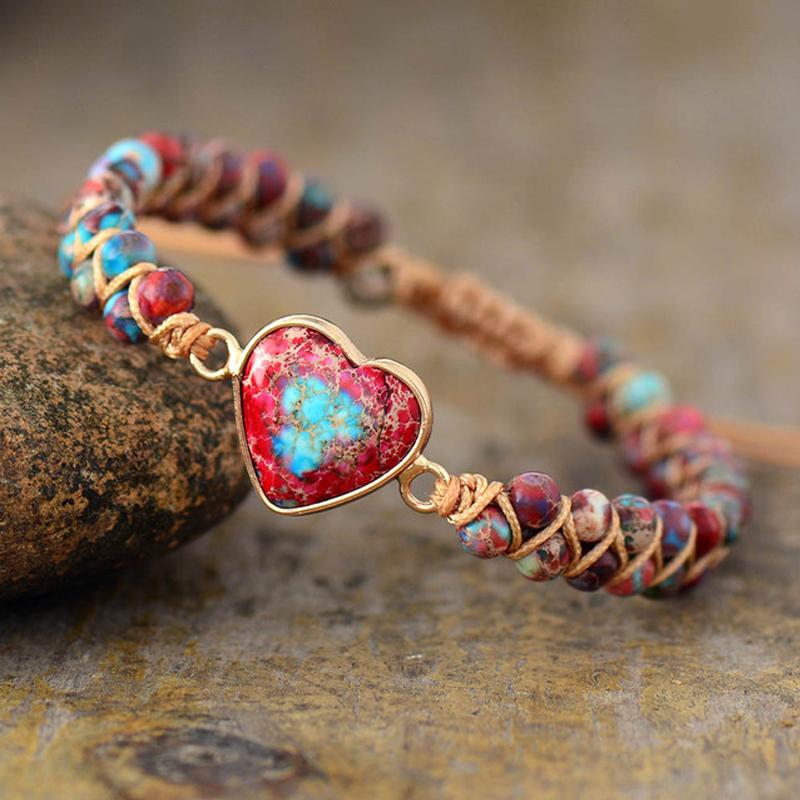 Hartstochtelijk hart jasper armband