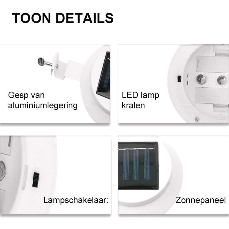 Dakgootverlichting op zonne-energie (2stukken)