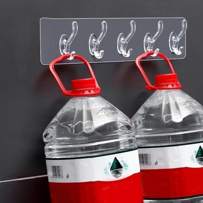 Transparent adhesive 5 hooks