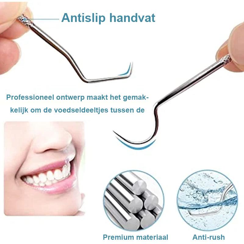 Roestvrijstalen tandenstokerset 7-delig