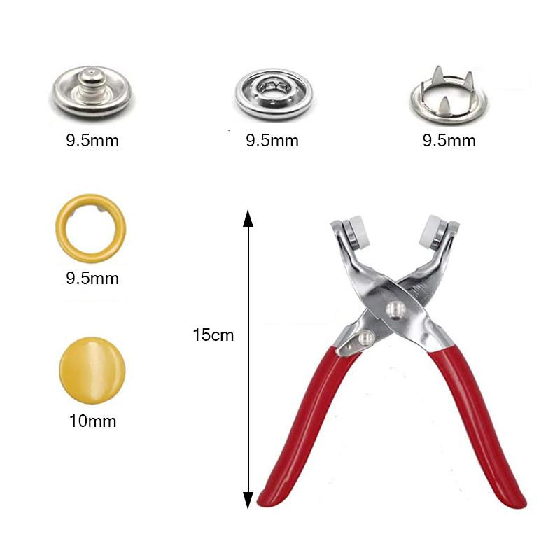 Metalen drukknopen met bevestigingstang persset