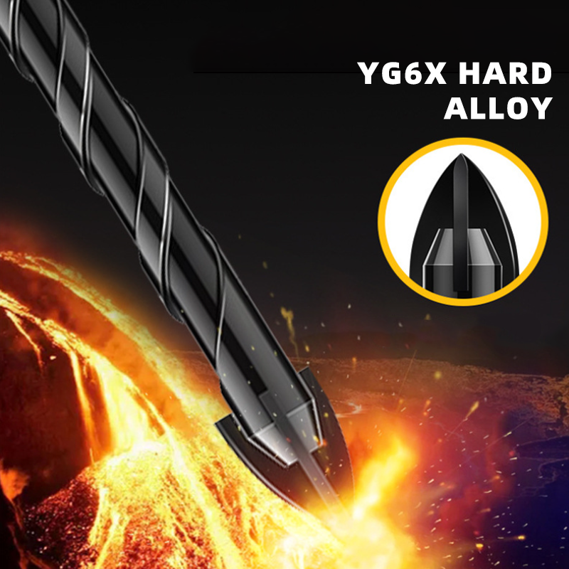 Driehoekboorset met zeshoekige schacht