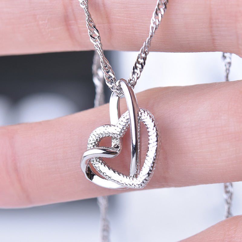 Frosted Dubbele Hart Ketting