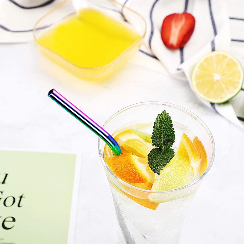 Veelkleurige herbruikbare roestvrijstalen rietjes