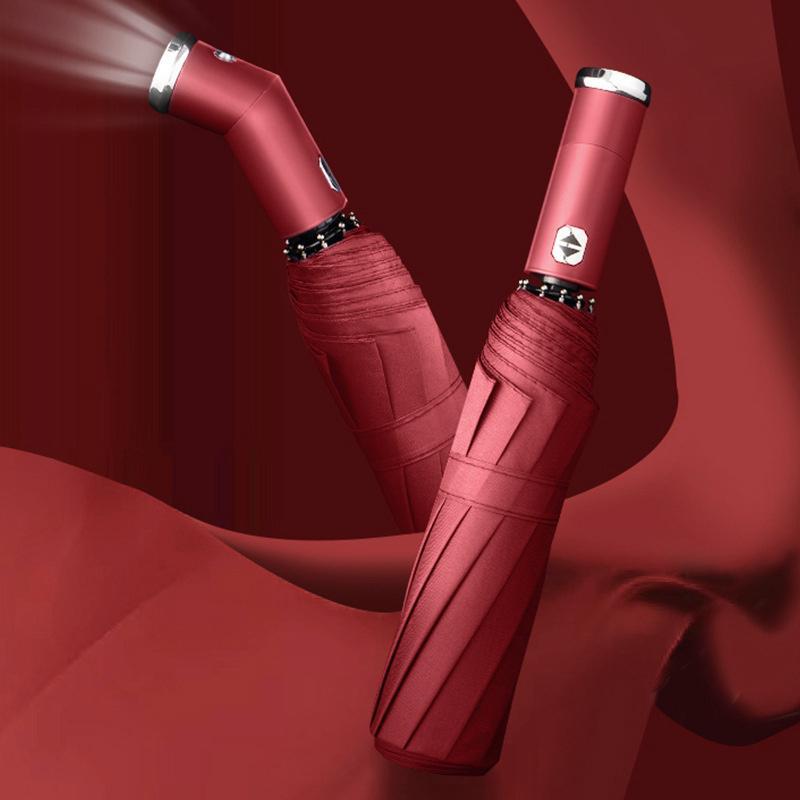 💥Vroege Kerstmis Verkoop - 💥 Winddichte LED Zon & Regen Paraplu