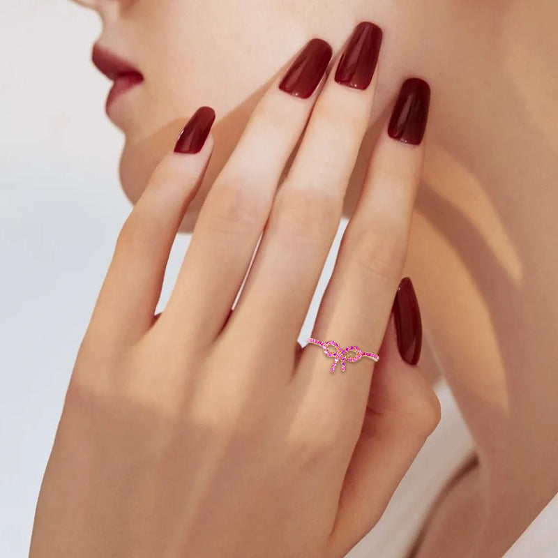 Damesring met strikgesp