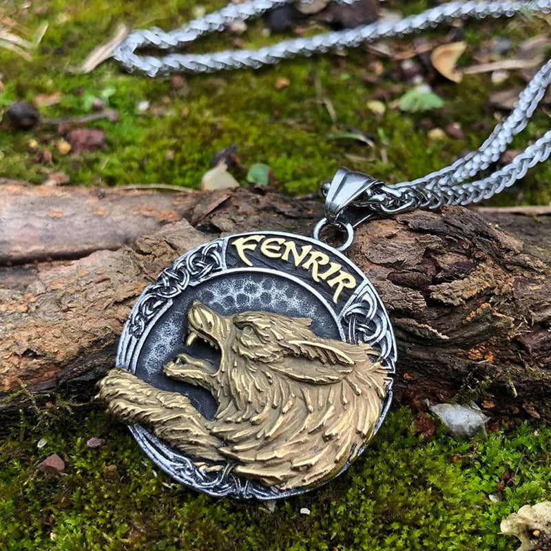 Roestvrijstalen Viking Wolf Fenrir-ketting
