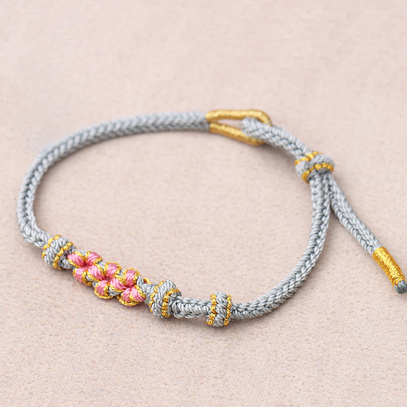Peach Blossom verstelbare gevlochten armband