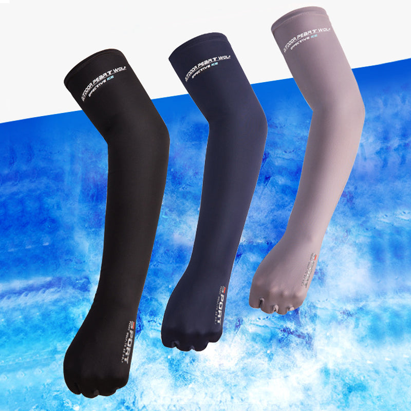 Non-slip blootgestelde twee-vinger zonnebrand crème mouw handschoenen