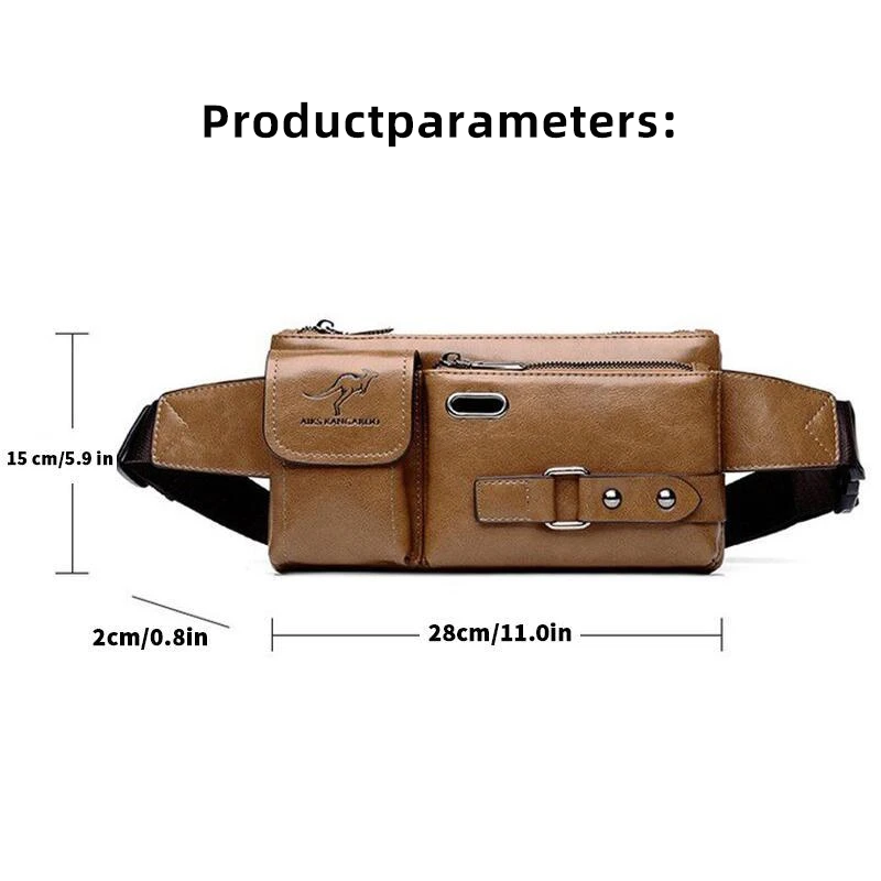 Schoudertas van echt leer voor heren