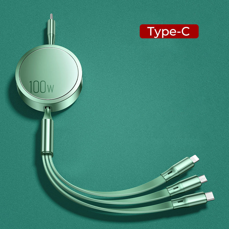 Intrekbare drie-in-één datakabel