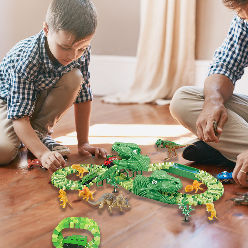 De supercoole dinosaurus racebaan