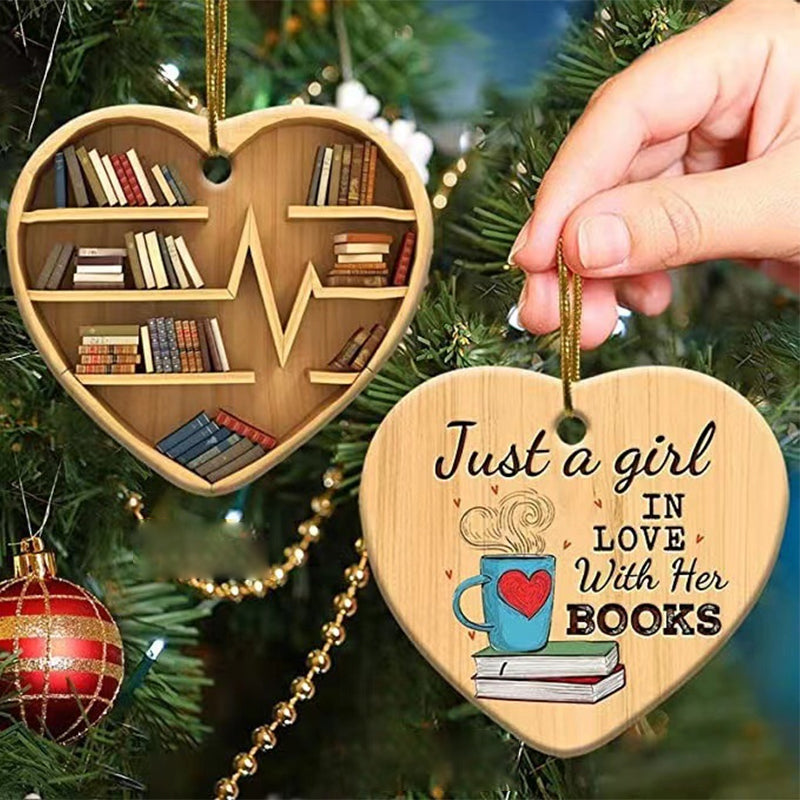 Boek Lovers Hart Ornament