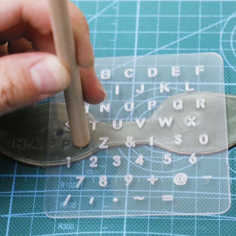 Leer Plastic Embossing Stempel Pons Set