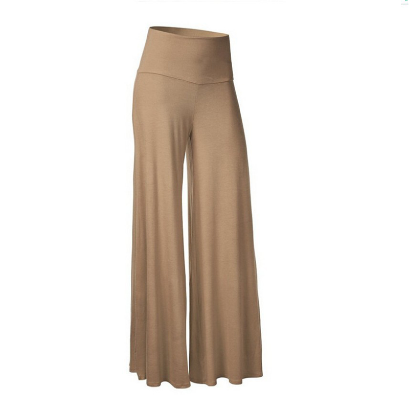 Casual gedrapeerde broek met hoge taille en wijde pijpen
