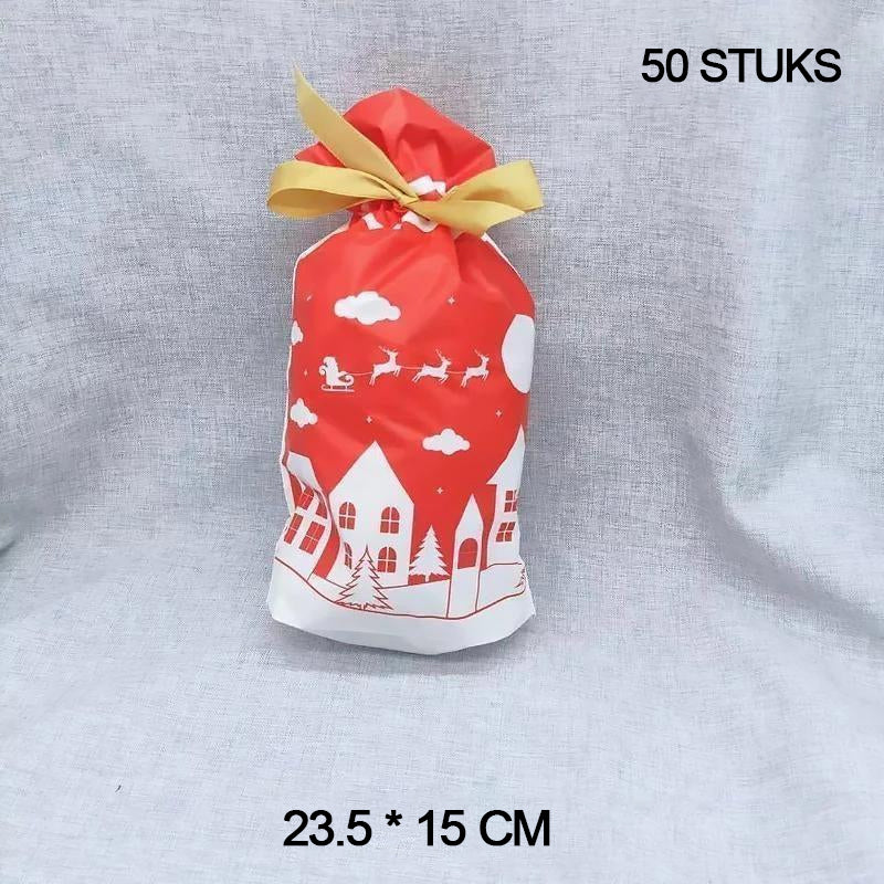 Kerstcadeautassen met trekkoord