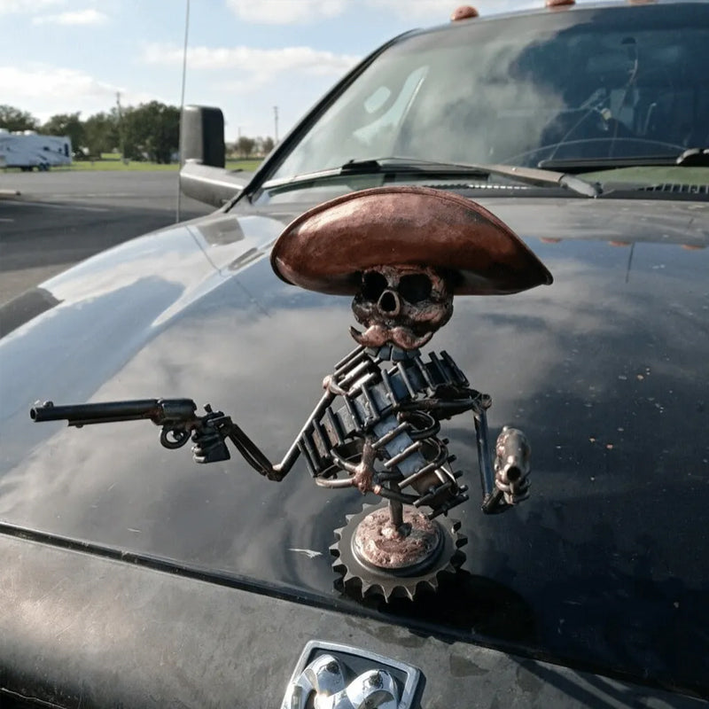 Cowboy Schedel Gunslinger Hood Ornament