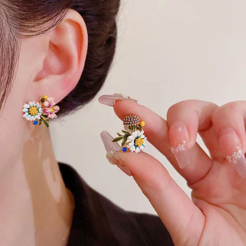 Daisy Flower asymmetrische oorbellen