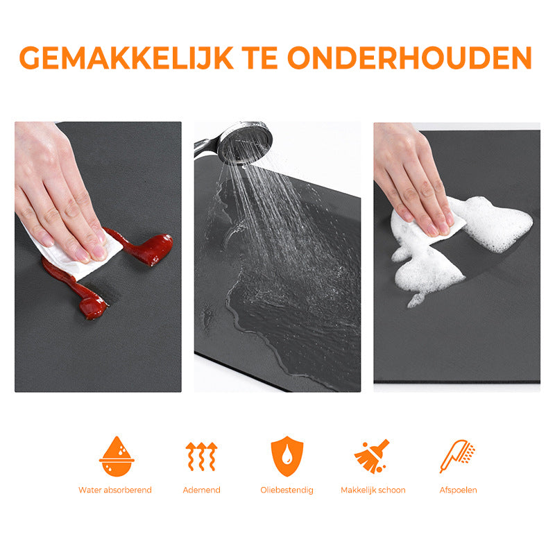 Superabsorberende afdruipmat voor de keuken