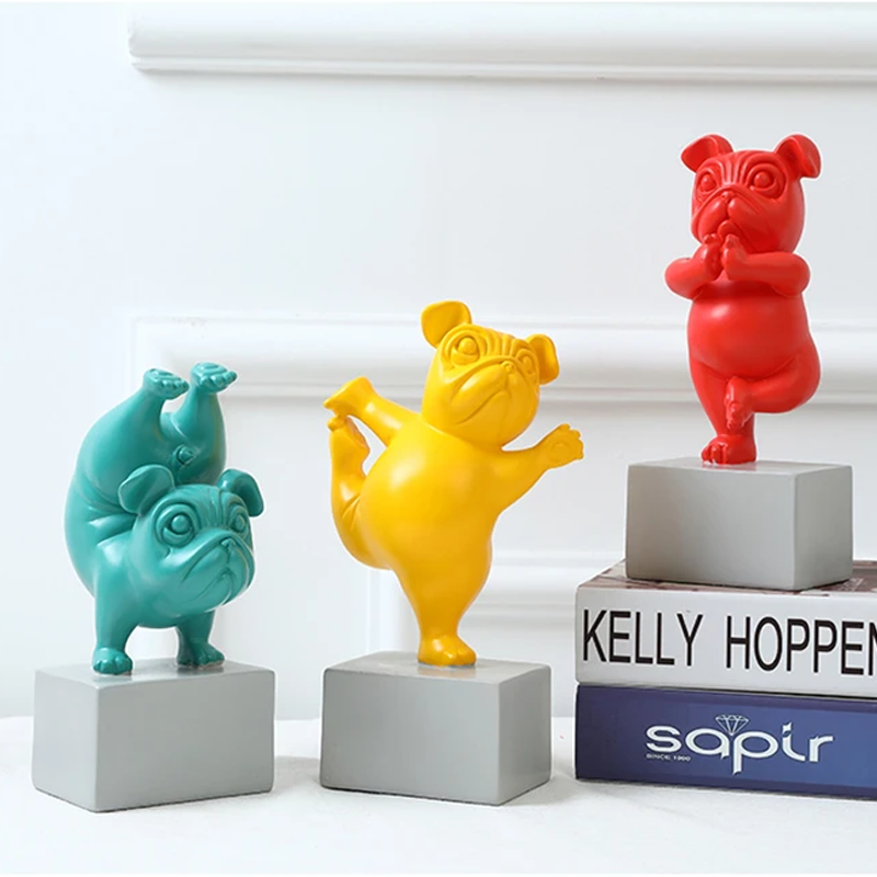 Yoga Bulldog standbeeld ornament