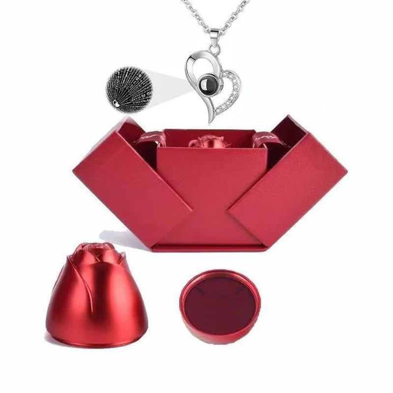 Hartketting met liefdesprojectie (I Love You in 100 talen)