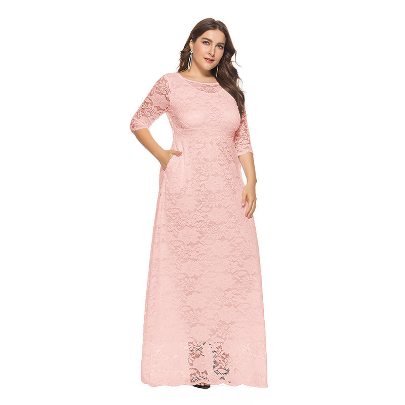 Plus maat kanten jurk voor dames