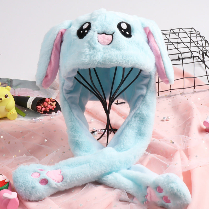 Schattige pluche oor springende konijnenhoed