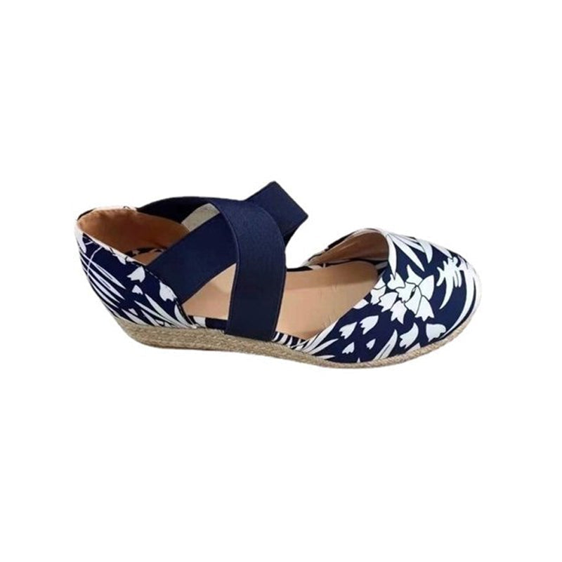 Sandalen met sleehak van hennep touw