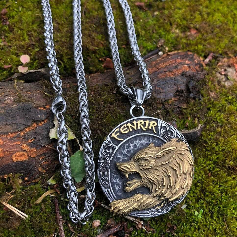 Roestvrijstalen Viking Wolf Fenrir-ketting