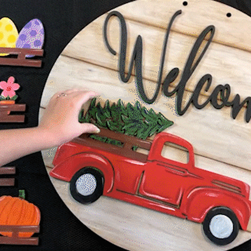 Verwisselbaar vintage welkomst bord