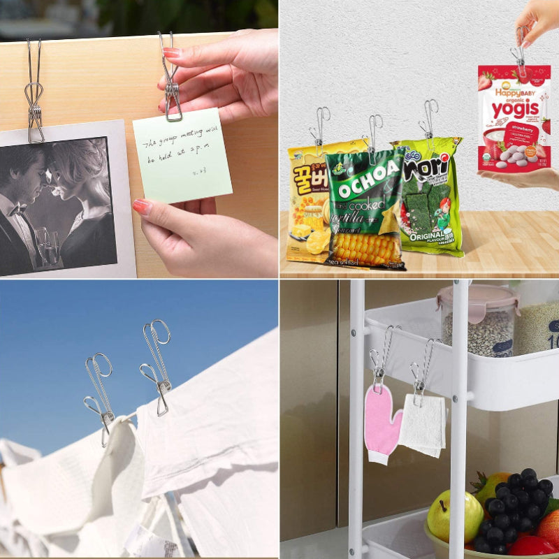 Roestvrijstalen metalen lange staartclip (6 stuks / set)
