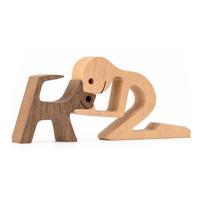 Dierenliefhebber - Tafelornamenten met houten sculptuur