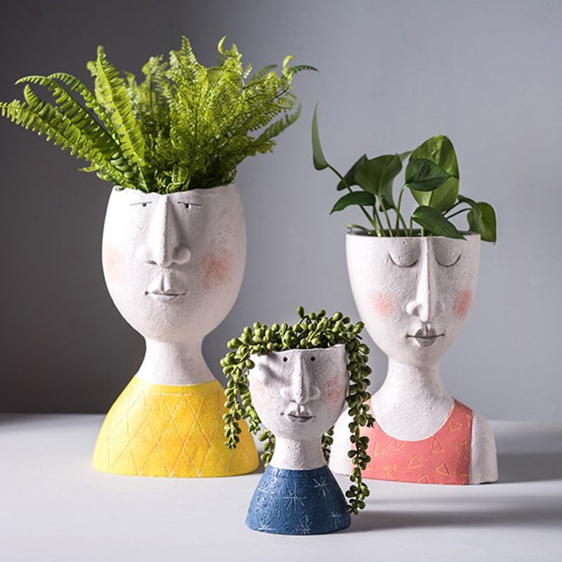 Kunst Portret Gezicht Plantenbak