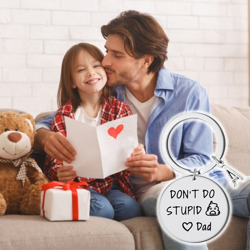 Doe geen domme dingen gepersonaliseerde sleutelhanger