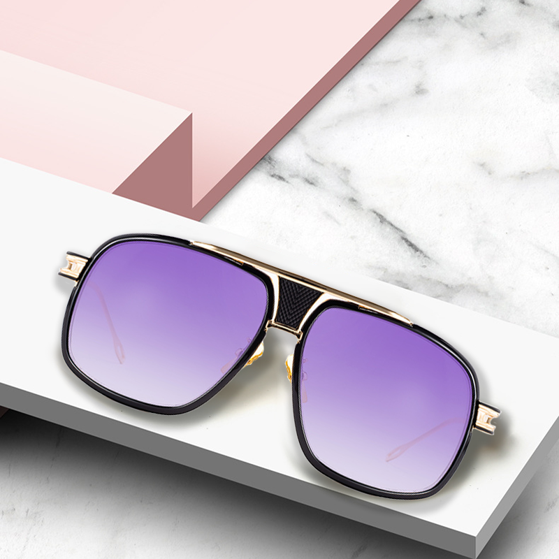 Vintage metalen zonnebril met groot montuur