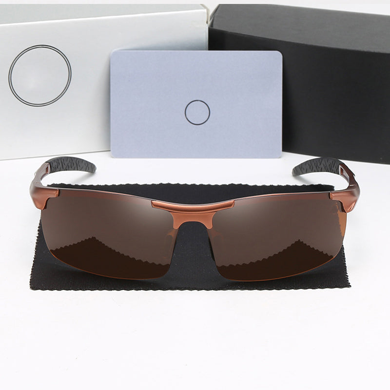 Meekleurende zonnebril voor heren met antireflectie gepolariseerde lens