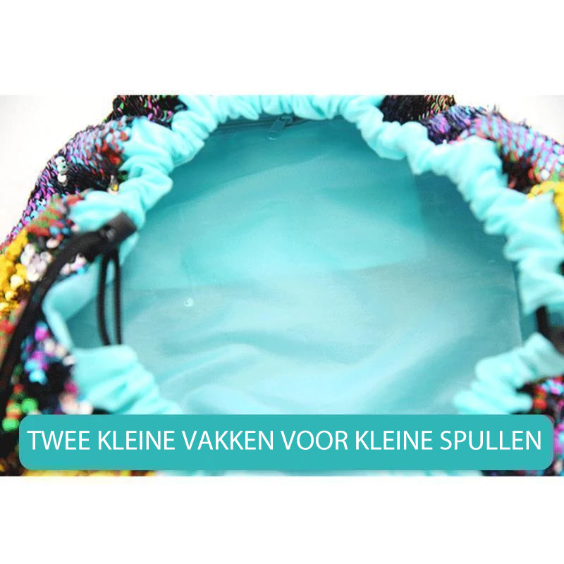 Make-uptasje in zeemeerminkleur
